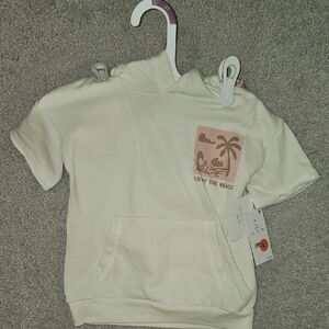 Kids Cream Hoodie with Palm Tree Design